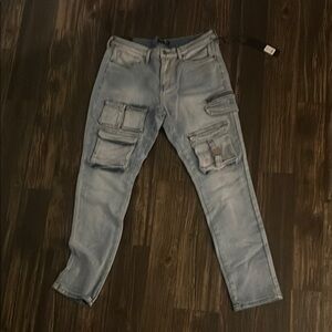 Stylish Light Blue Cargo Jeans